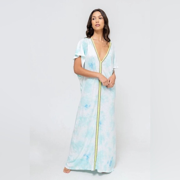 Pitusa Inca Abaya Sundress - Light Blue Tie Dye size standard XL - Picture 1 of 5